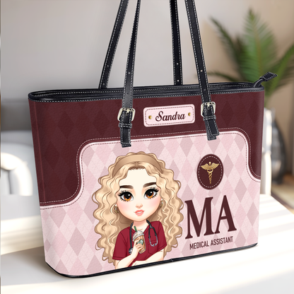 Nurse Signature Style - Personalized Custom Nurse Leather Tote Bag