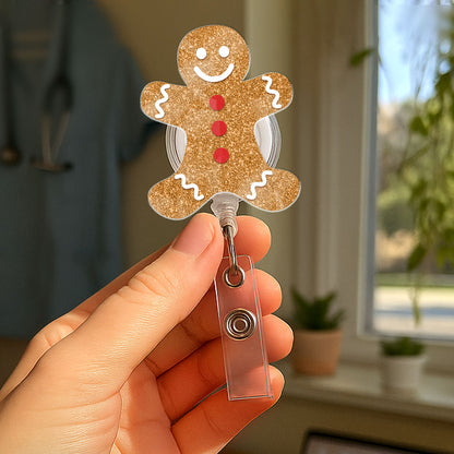 Gingerbread Christmas - Badge Reel for Nurses