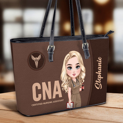 Timeless Style Nurse - Personalized Custom Nurse Leather Tote Bag