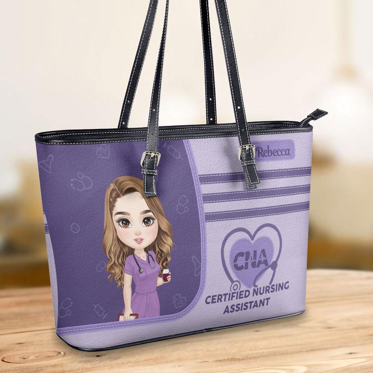 Beautiful Nurse Bag - Personalized Custom Nurse Leather Tote Bag