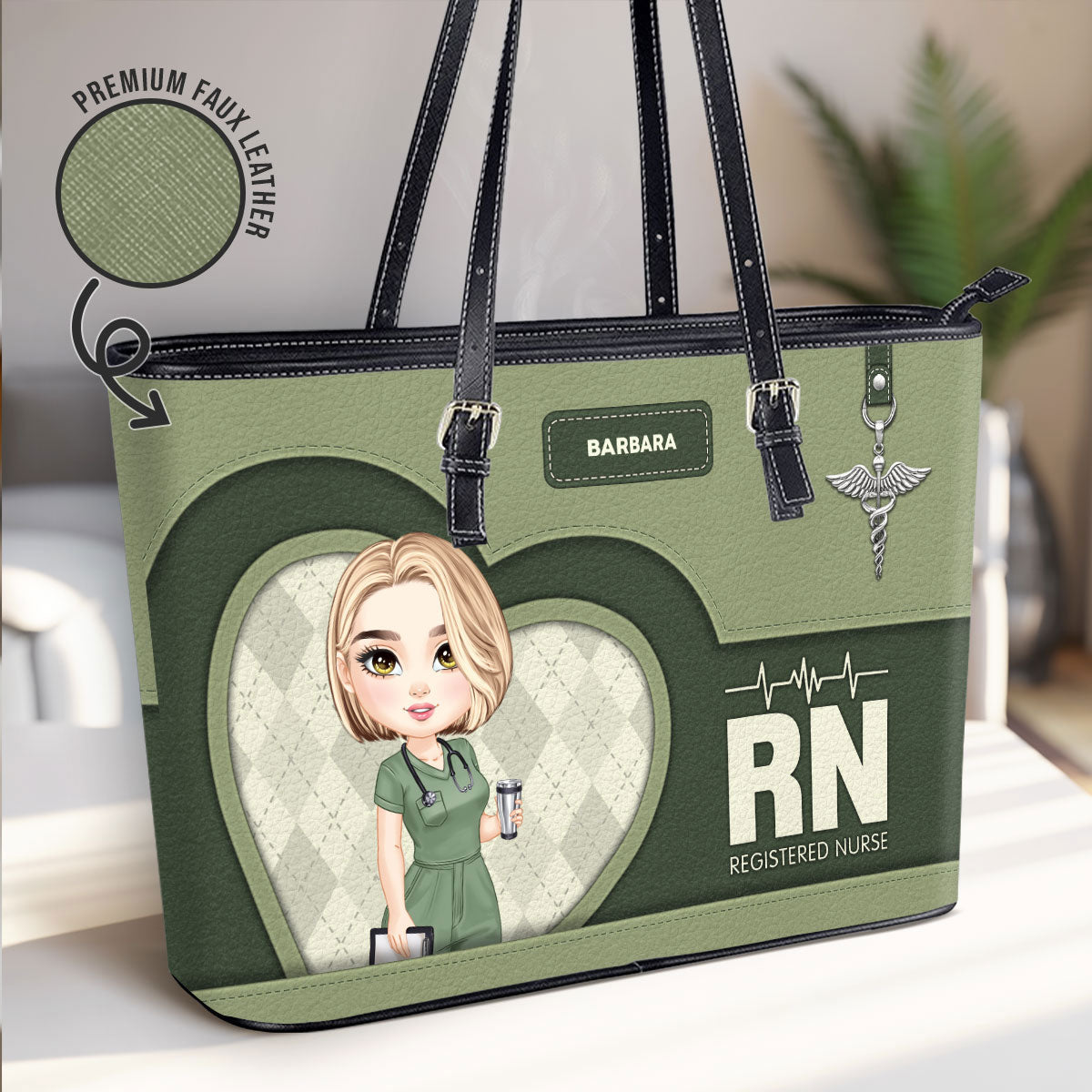 Nurse Basic Style - Personalized Custom Nurse Leather Tote Bag Deal