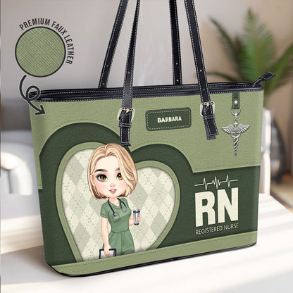 Nurse Basic Style - Personalized Custom Nurse Leather Tote Bag Deal