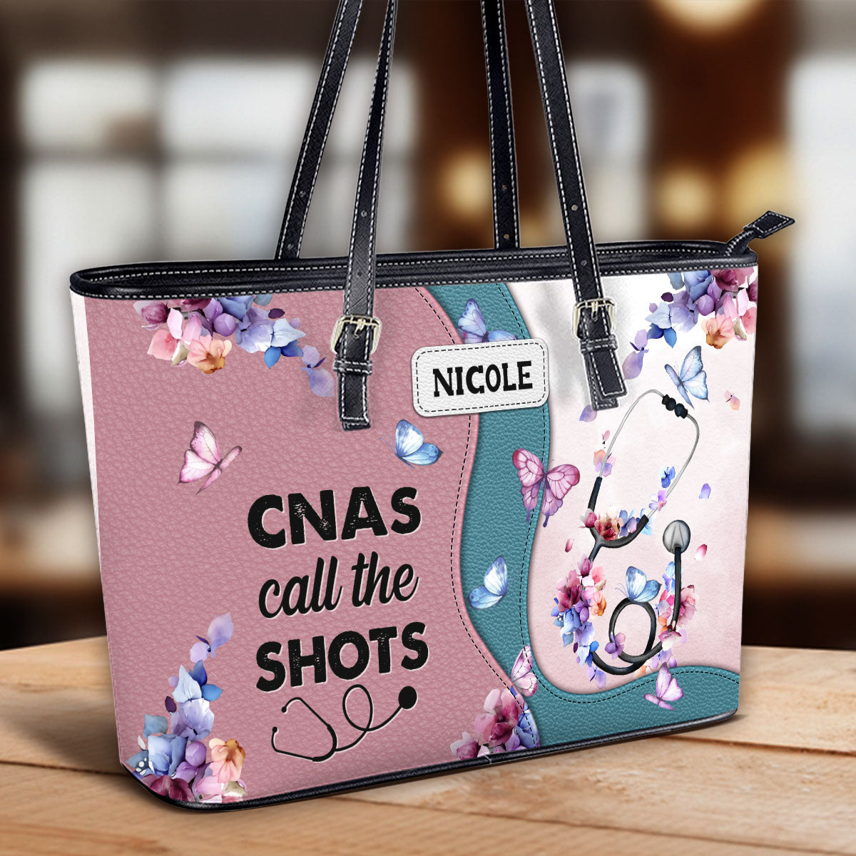 Nurses Call The Shot - Personalized Custom Nurse Leather Tote Bag