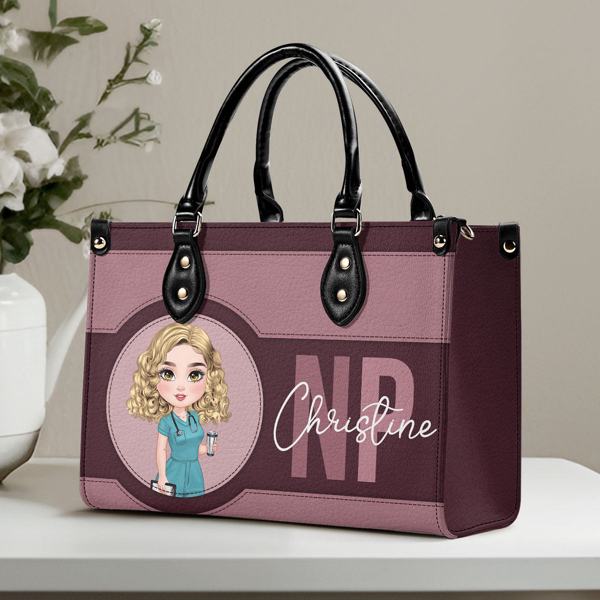 Nursing Professional - Personalized Custom Leather Handbag