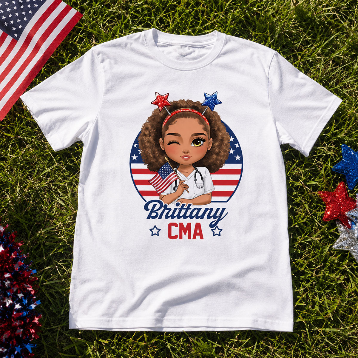 Nurse With Patriotic Spirit - Personalized Custom Nurse T-shirt, Hoodie, Sweatshirt