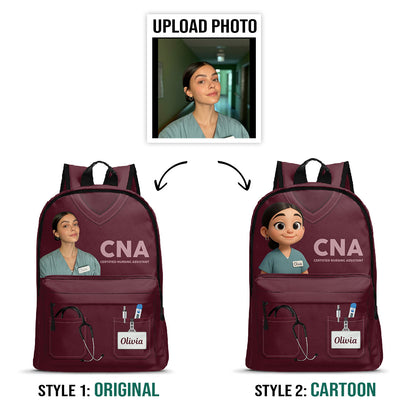 Nurse Scrubs Life Cartoon - Personalized Backpack