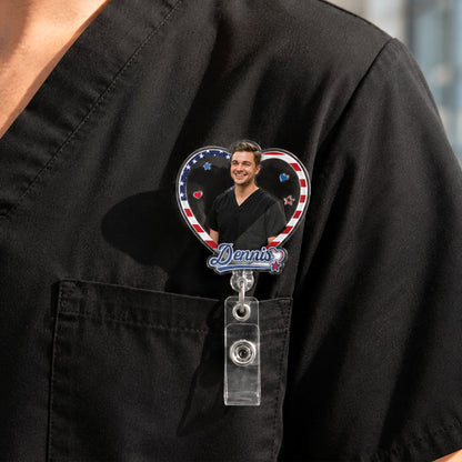 Sweet Nurse Patriot - Personalized Nurse Badge Reel