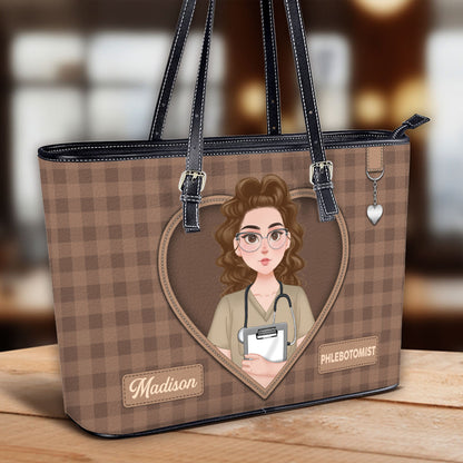 Daily Nurse Style - Personalized Custom Nurse Leather Tote Bag
