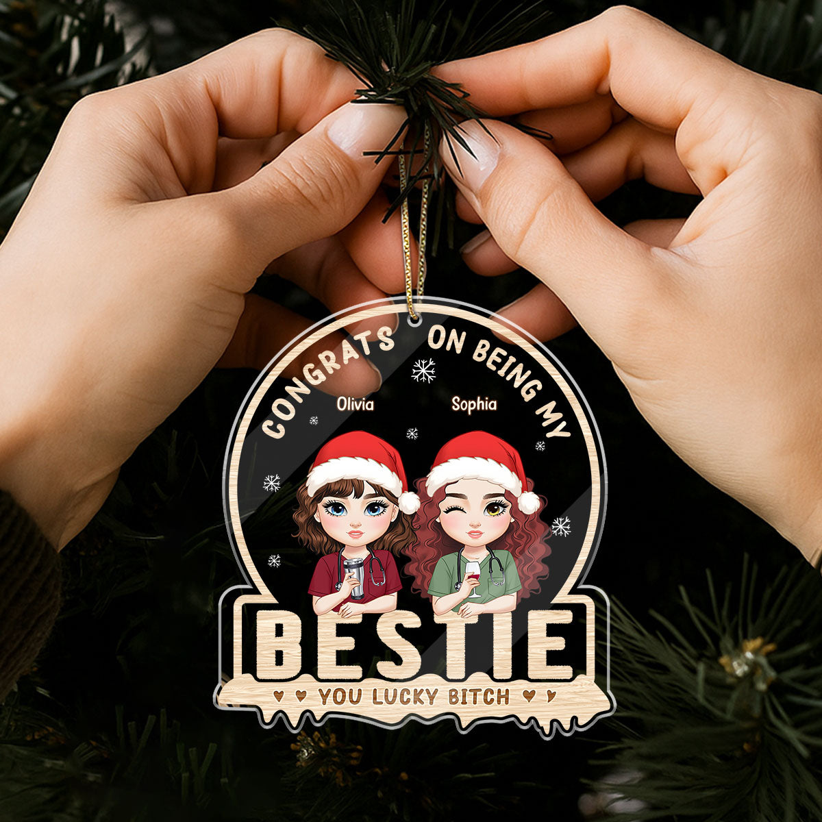 Bestie Nurse - Personalized Nurse Acrylic Ornament