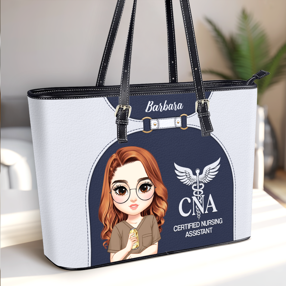 Nurse Harmony Life - Personalized Custom Nurse Leather Tote Bag