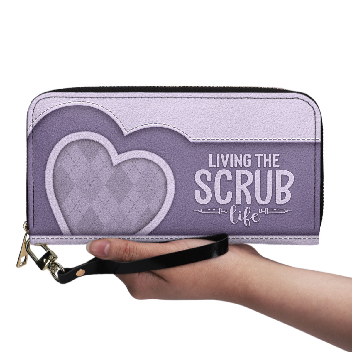 Scrub Heart - Personalized Nurse Leather Long Wallet