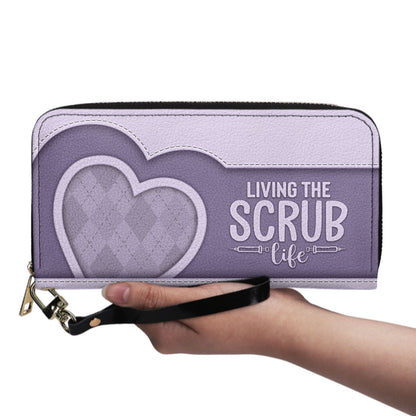Scrub Heart - Personalized Nurse Leather Long Wallet