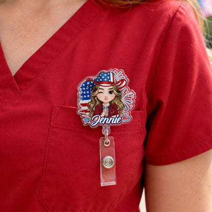 USA Nurse Style - Personalized Nurse Badge Reel