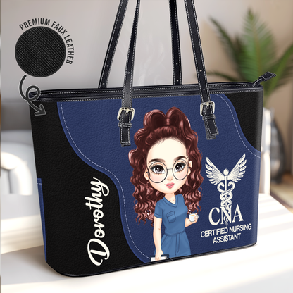 Nurse With Love - Personalized Custom Nurse Leather Tote Bag Deal