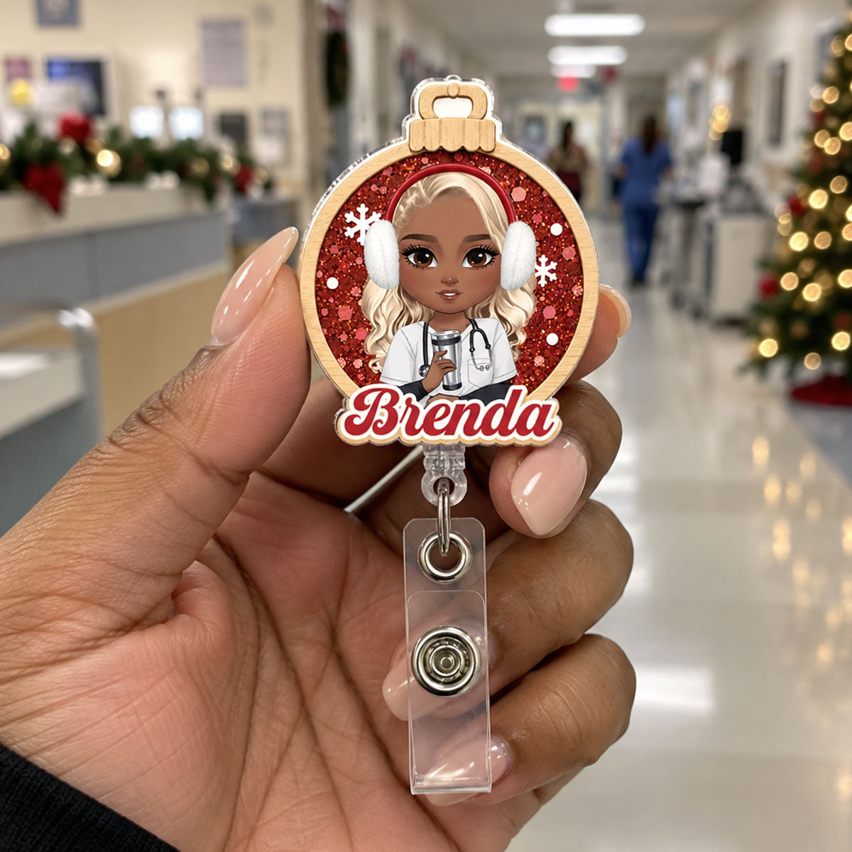 Great Holiday For Nurse - Personalized Nurse Badge Reel