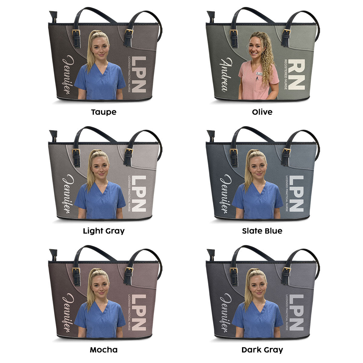 Refined Nurse Life Photo - Personalized Custom Nurse Leather Tote Bag