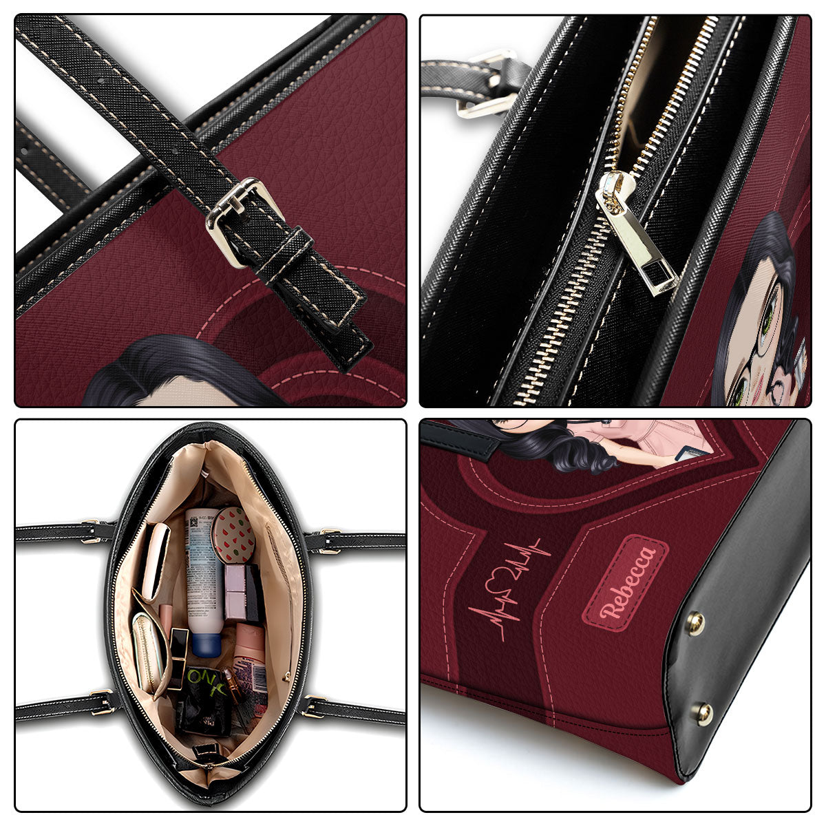 Nursing Scrub Life - Personalized Custom Nurse Leather Tote Bag