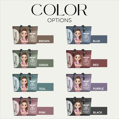 Carefully Dedicated - Personalized Custom Nurse Leather Tote Bag
