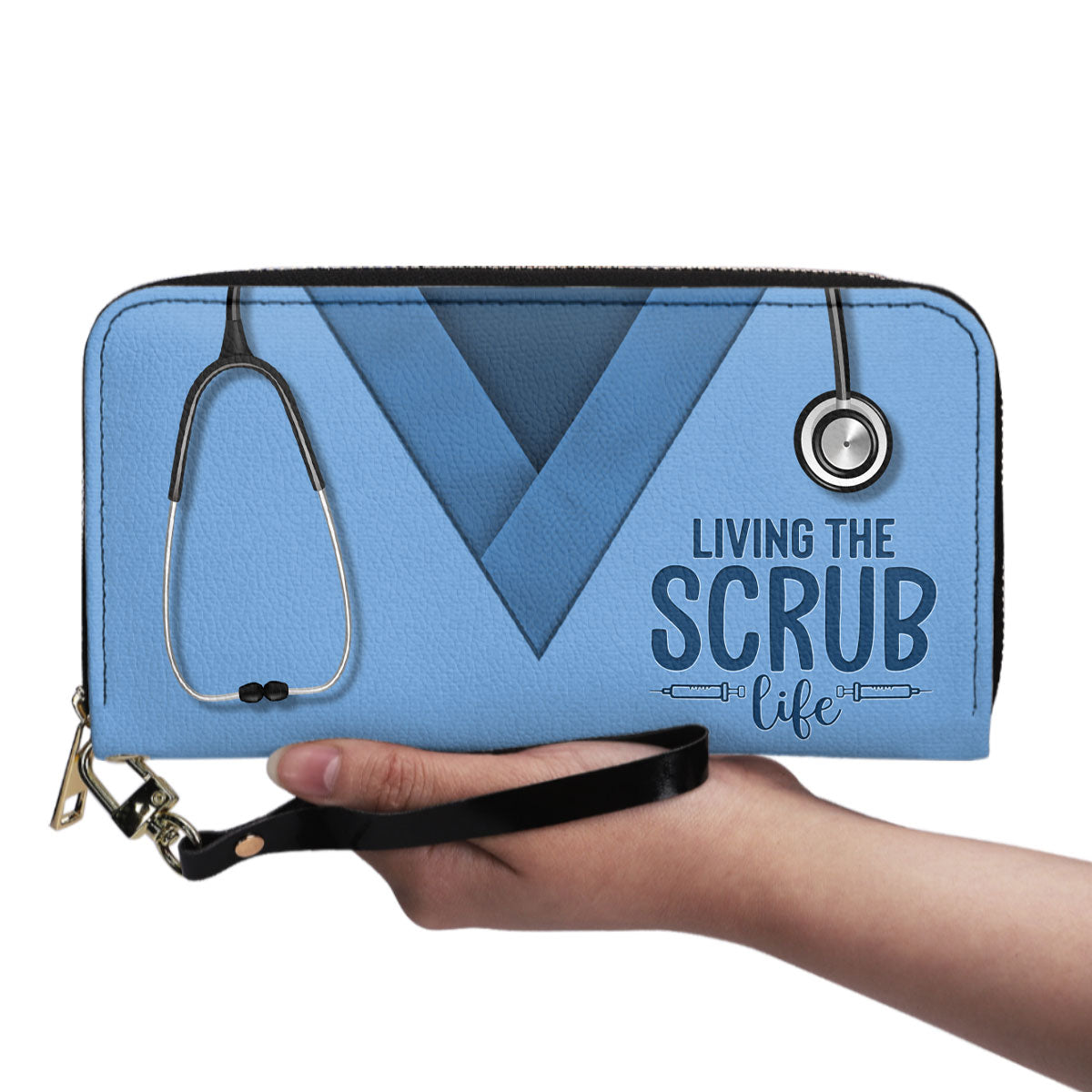 Scrub Love - Personalized Nurse Leather Clutch Purse