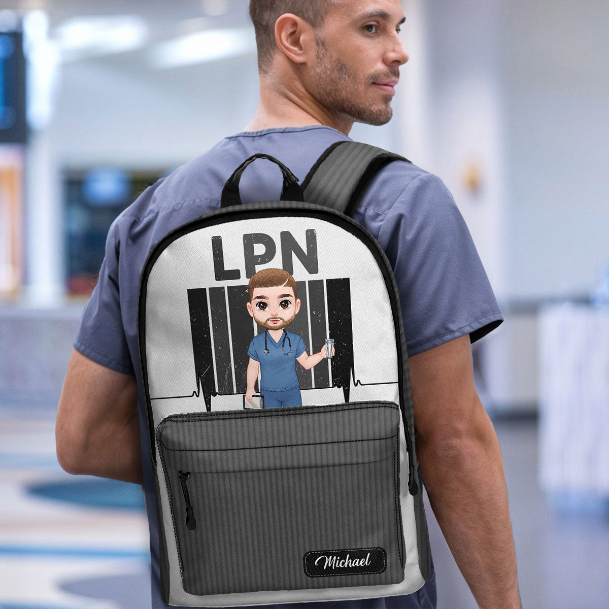 Nurse Color Scrubs - Personalized Backpack