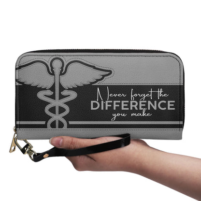 Never Forget - Personalized Nurse Leather Clutch Purse