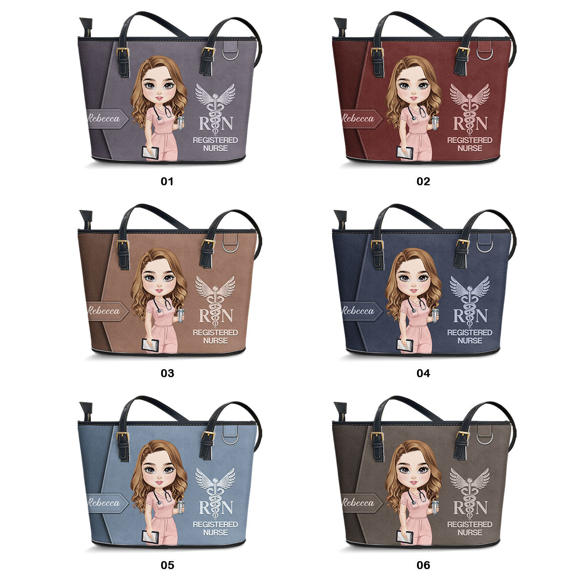 Devoted Nurse Life - Personalized Custom Nurse Leather Tote Bag