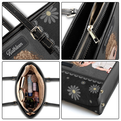 Daisy Nurse - Personalized Custom Nurse Leather Tote Bag