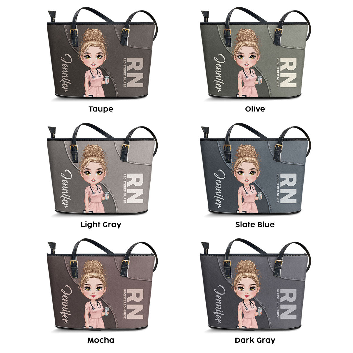Refined Nurse Life - Personalized Custom Nurse Leather Tote Bag