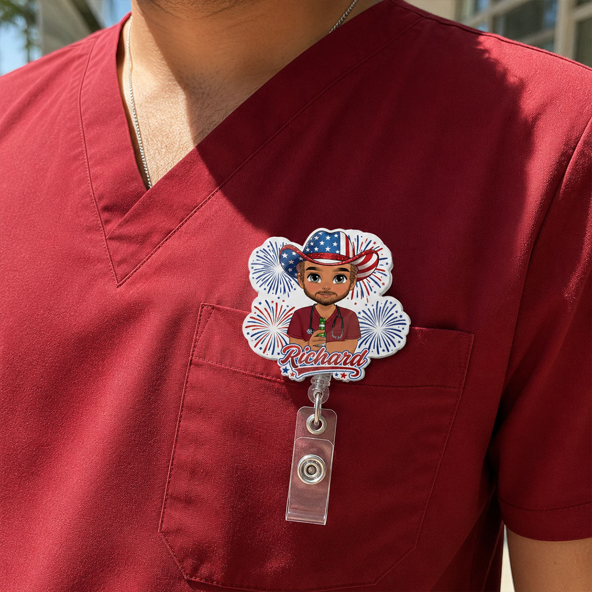 Freedom Nurse Vibes - Personalized Nurse Badge Reel