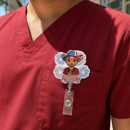 Freedom Nurse Vibes - Personalized Nurse Badge Reel