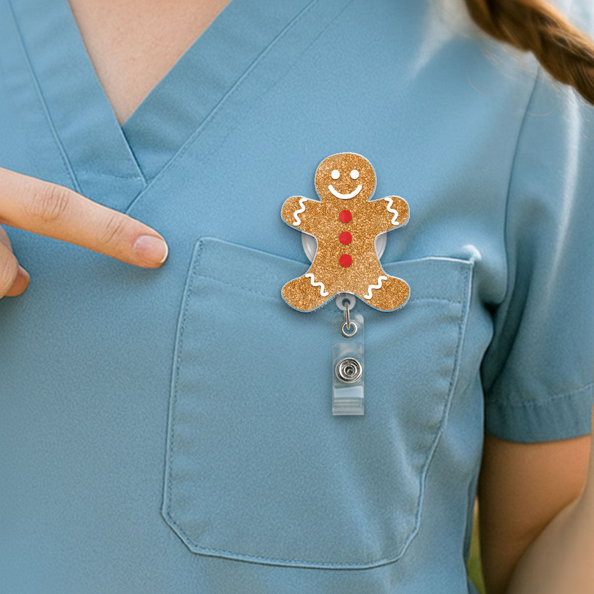 Gingerbread Christmas - Badge Reel for Nurses