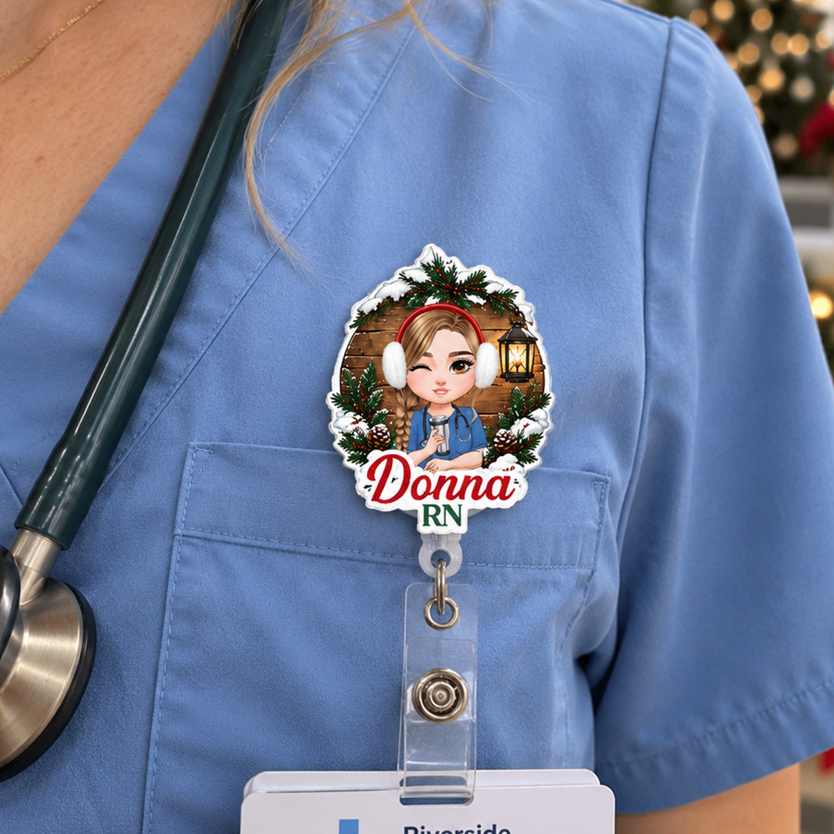 Wooden Nurse Style - Personalized Nurse Badge Reel