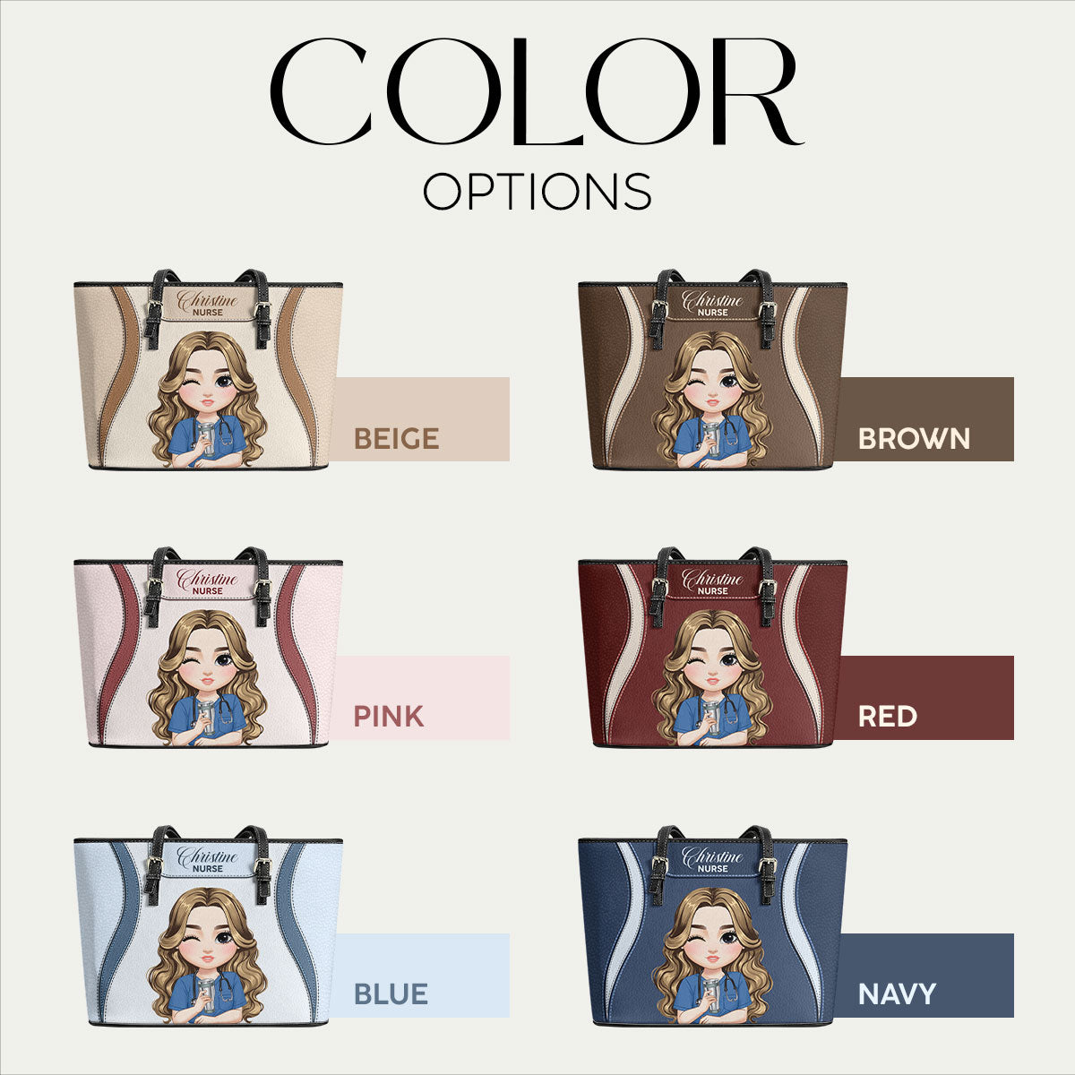 Nurse With Elegant Vibe - Personalized Custom Nurse Leather Tote Bag