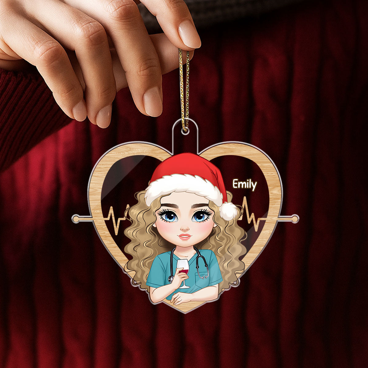 Nurse With Love - Personalized Nurse Acrylic Ornament