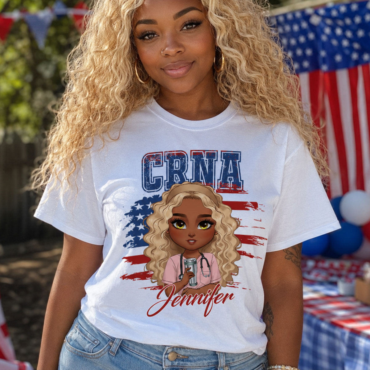 Patriotic Nurse - Personalized Custom Nurse T-shirt, Hoodie, Sweatshirt