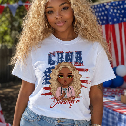 Patriotic Nurse - Personalized Custom Nurse T-shirt, Hoodie, Sweatshirt