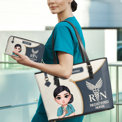 Elevated Nurse Life - Personalized Custom Nurse Leather Tote Bag Deal