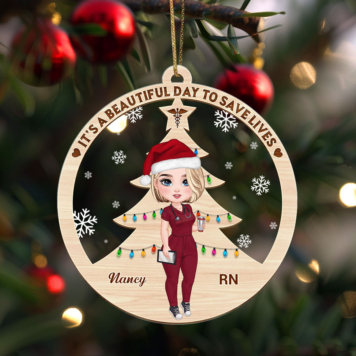 Beautiful Day - Personalized Nurse Acrylic Ornament