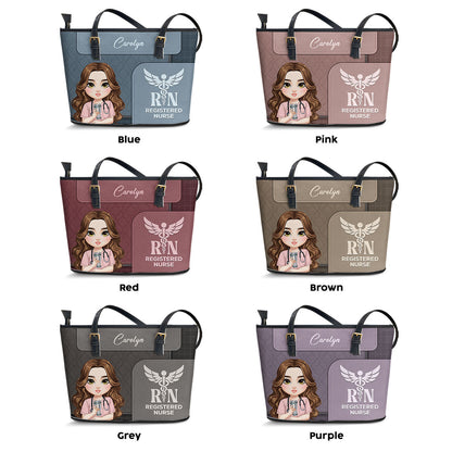 Gentle Nurse Life - Personalized Custom Nurse Leather Tote Bag