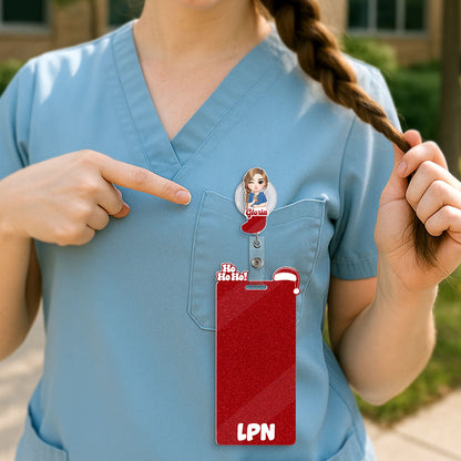 Christmas Nurse - Personalized Nurse Badge Reel & Buddy Set
