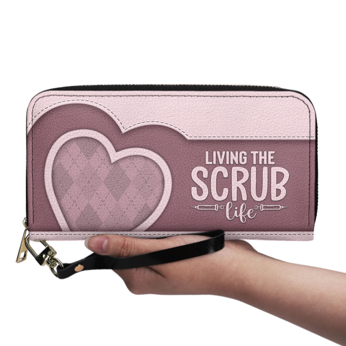 Scrub Heart - Personalized Nurse Leather Long Wallet