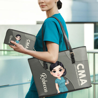 Refined Nurse Life - Personalized Custom Nurse Leather Tote Bag Deal