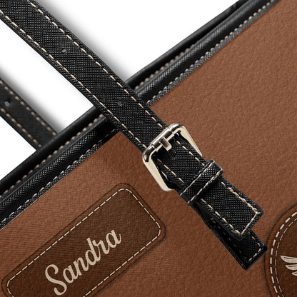 Seamless Pattern Nurse - Personalized Custom Nurse Leather Tote Bag