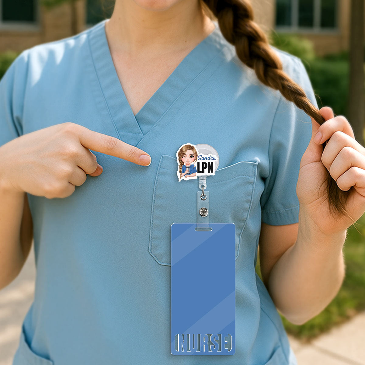 Neutral Nurse - Personalized Nurse Badge Reel & Buddy Set