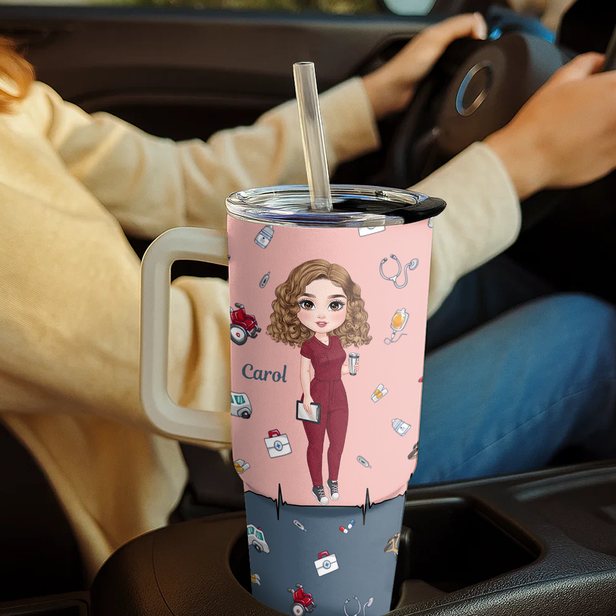 To Save Lives - Personalized Nurse 40oz Tumbler With Handle