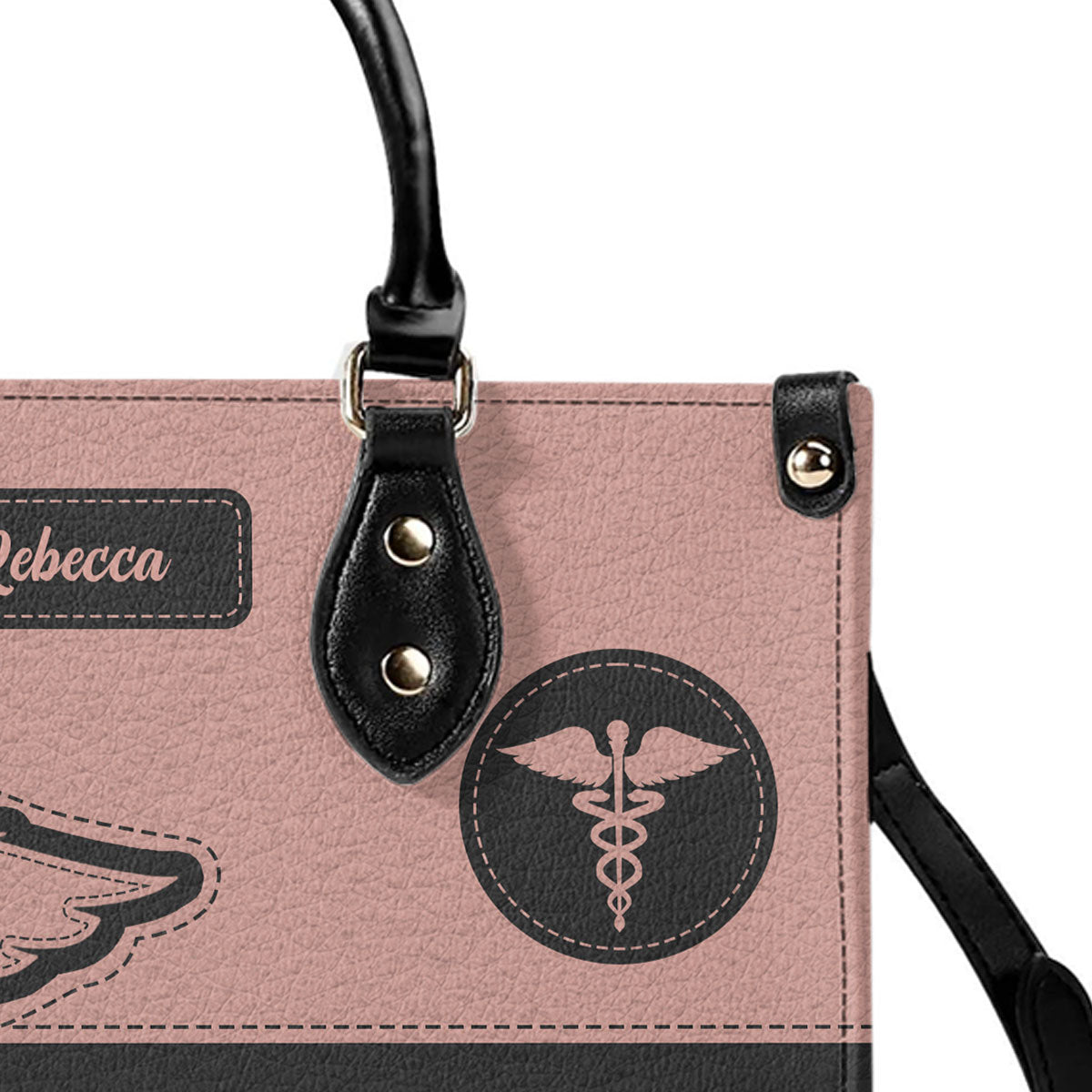 Neutral Style Nurse - Personalized Custom Leather Handbag