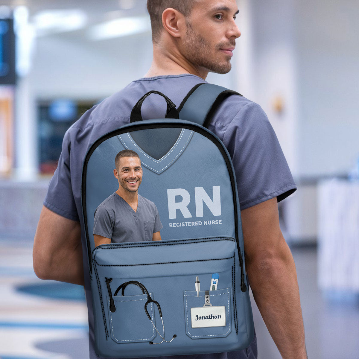Nurse Scrubs Photo - Personalized Backpack