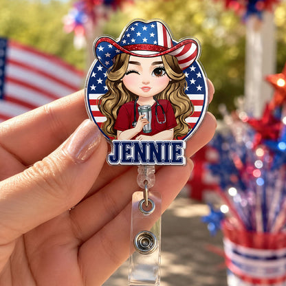Proud Nurse USA - Personalized Nurse Badge Reel