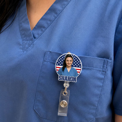 Proud Nurse USA - Personalized Nurse Badge Reel