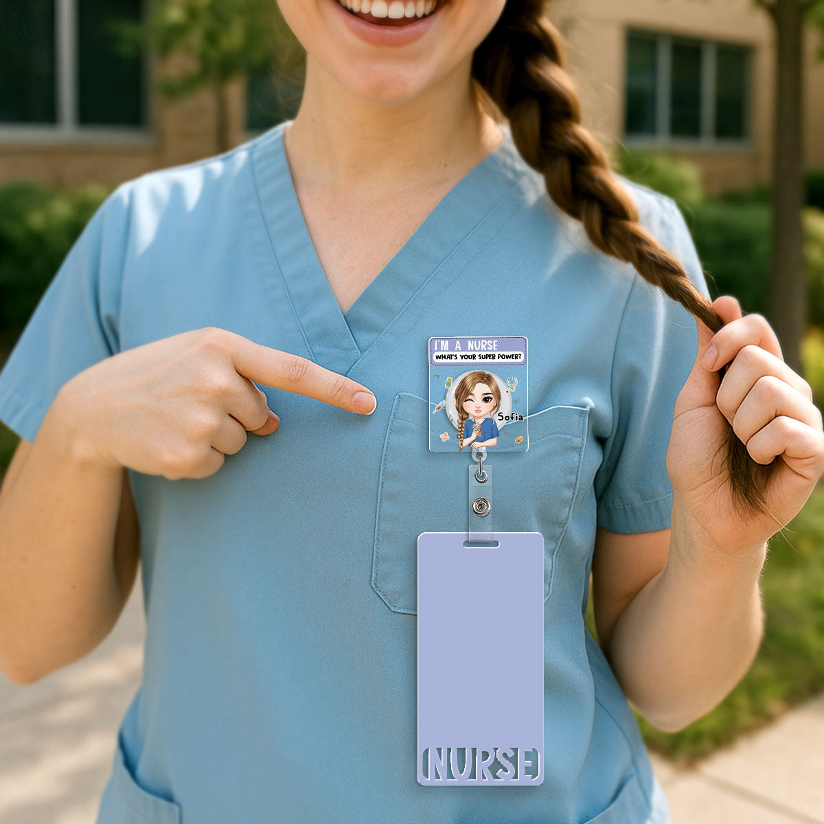Superpower Nurse - Personalized Nurse Badge Reel & Buddy Set